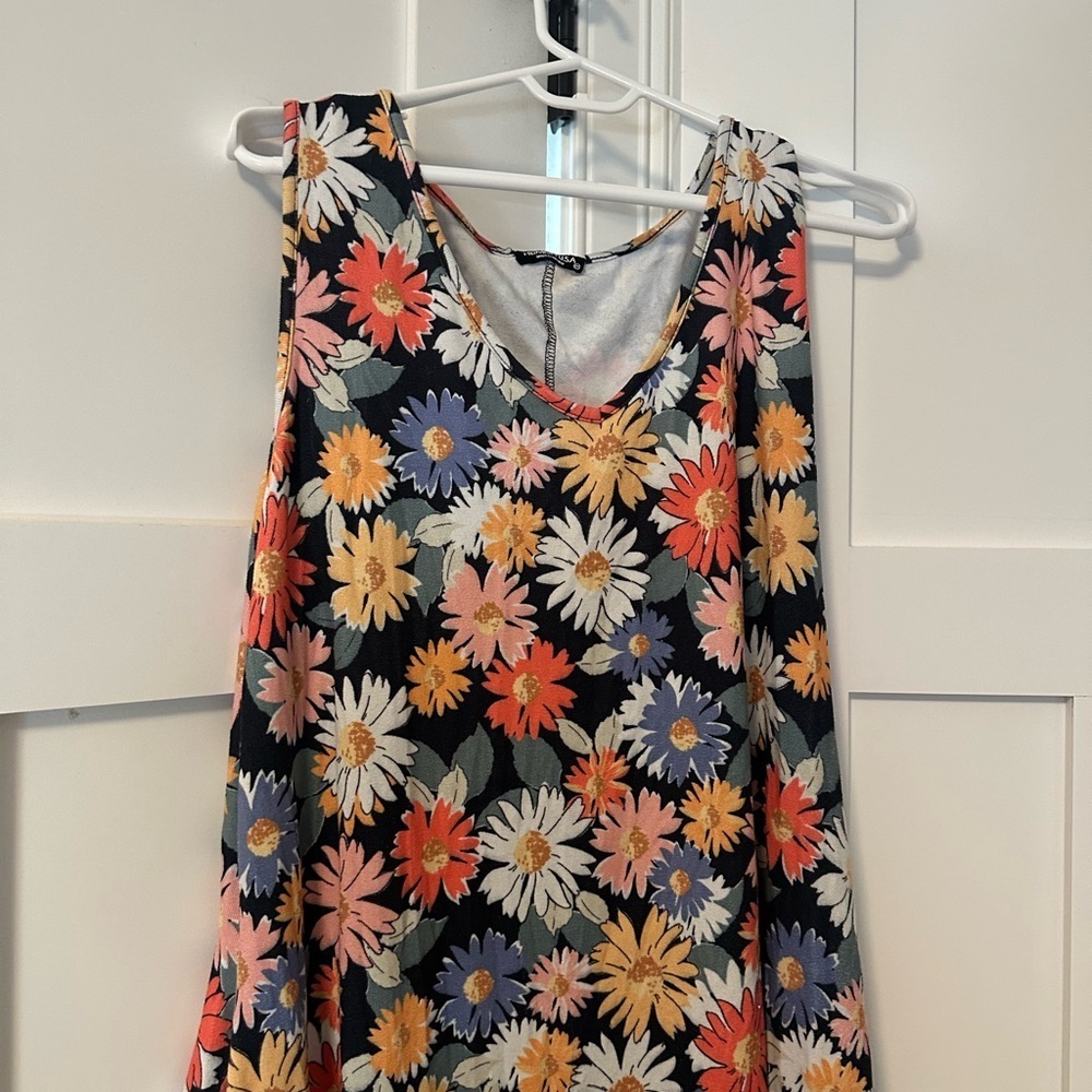 HEIMISH USA Floral Sleeveless Dress - Black, Red, Yellow, White - Picture 4 of 5
